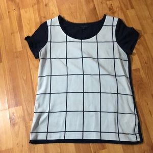 White and navy t-shirt, size: small, brand: Tommy Hilfiger